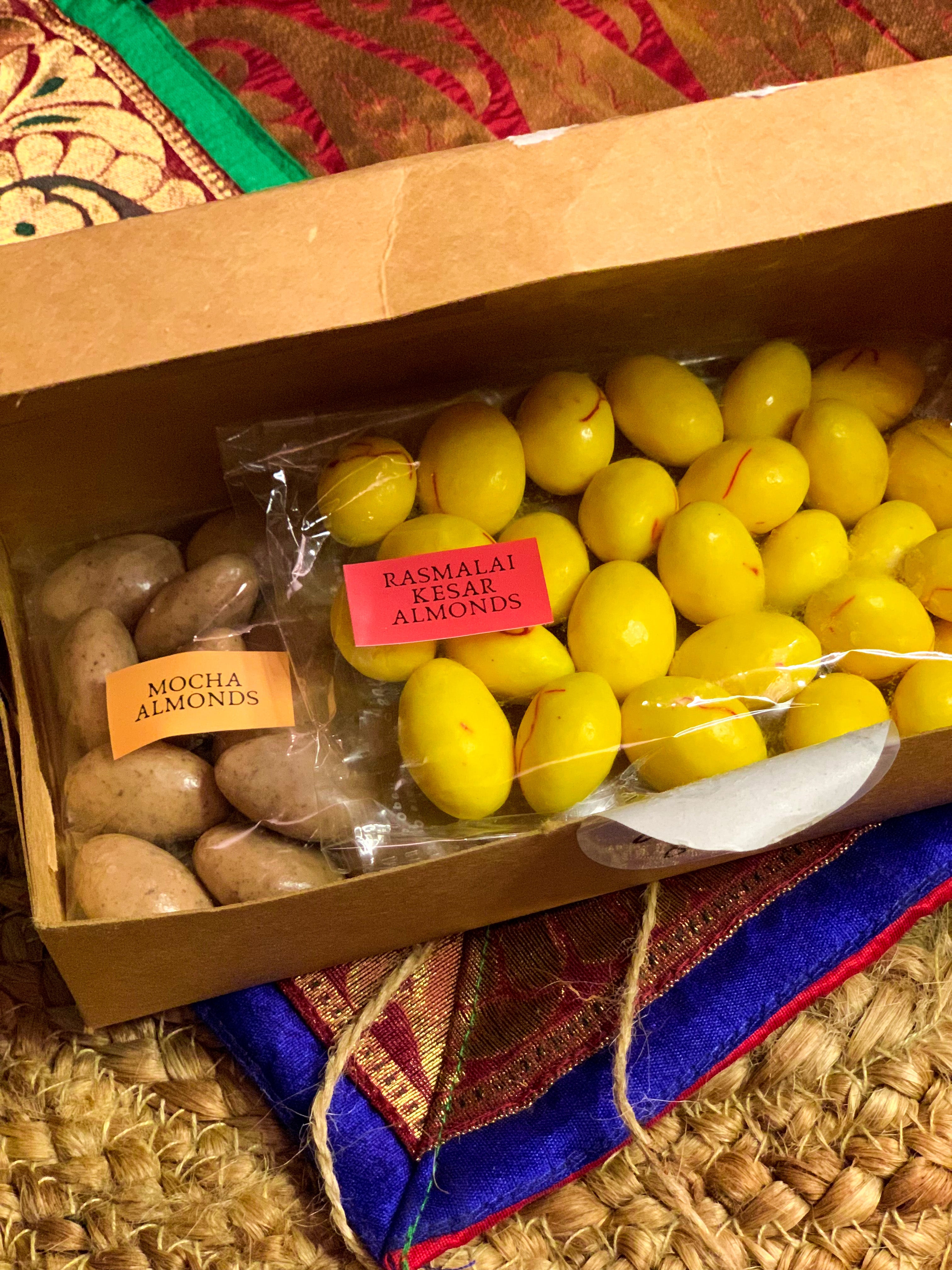 Flavoured Dry Fruit Set (Mocha Almonds and Rasmalai Kesar Almonds)